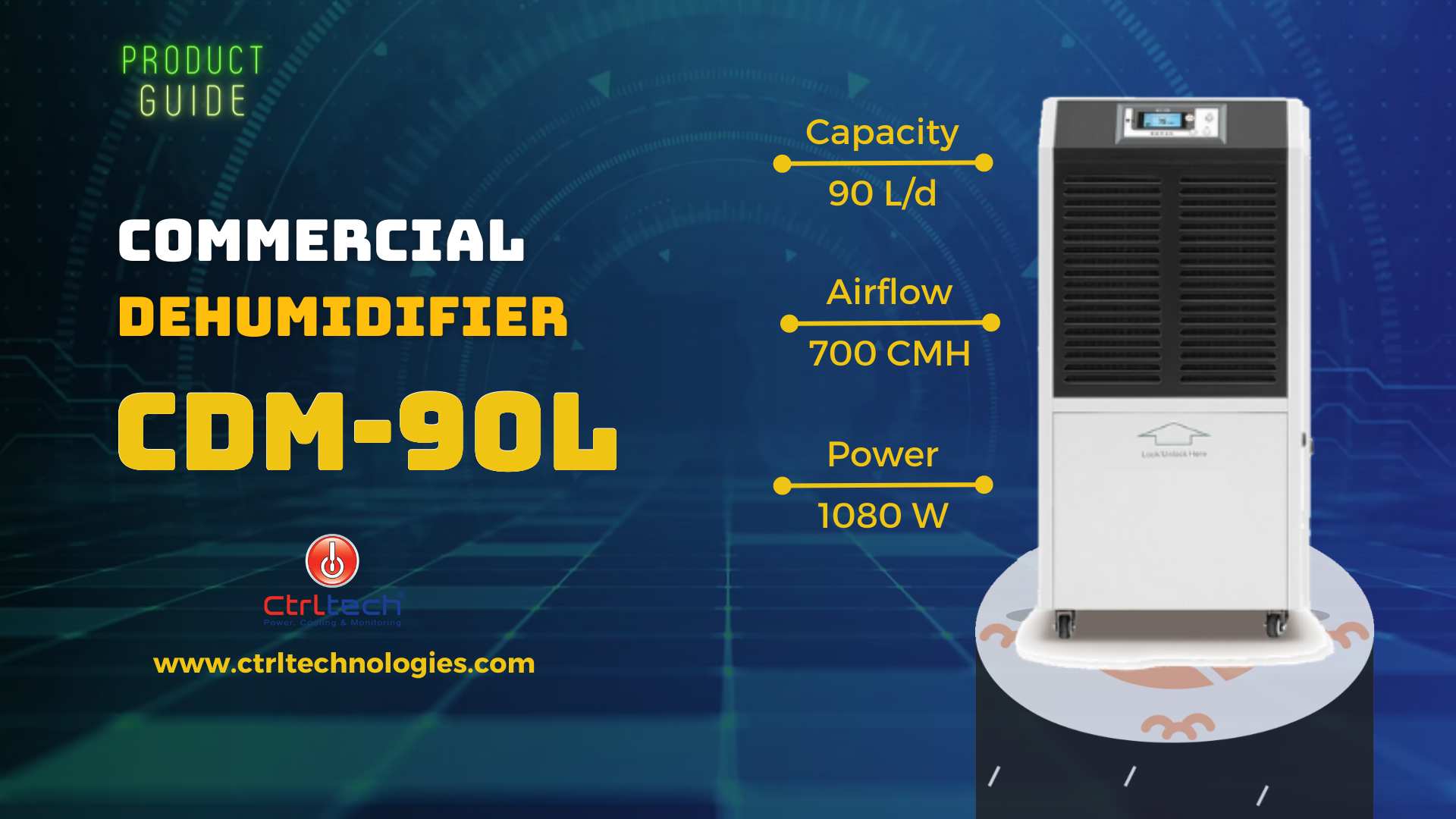 CDM-90L dehumidifier for industry - Operations explained